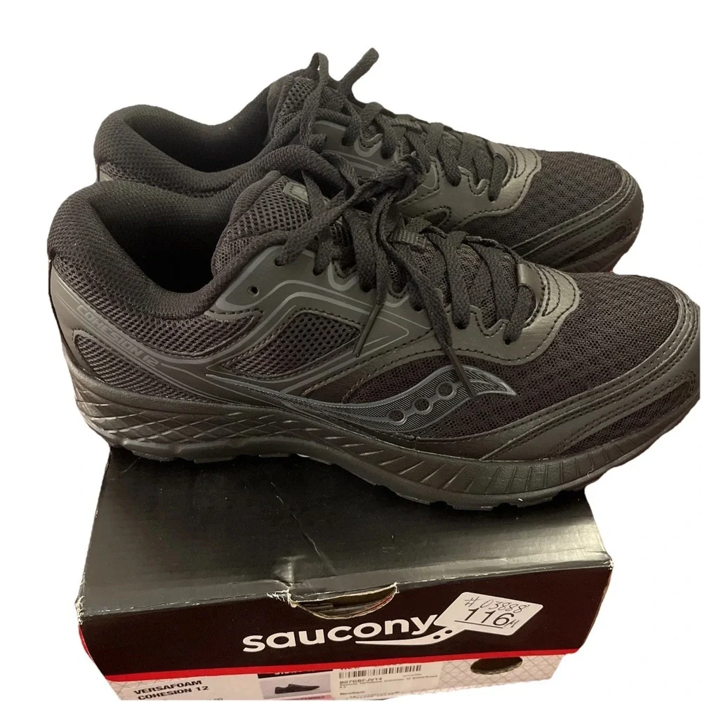 NWT NWB Saucony Versafoam Cohesion 12 , Women's 8.5 Black Running, Work, Comfort